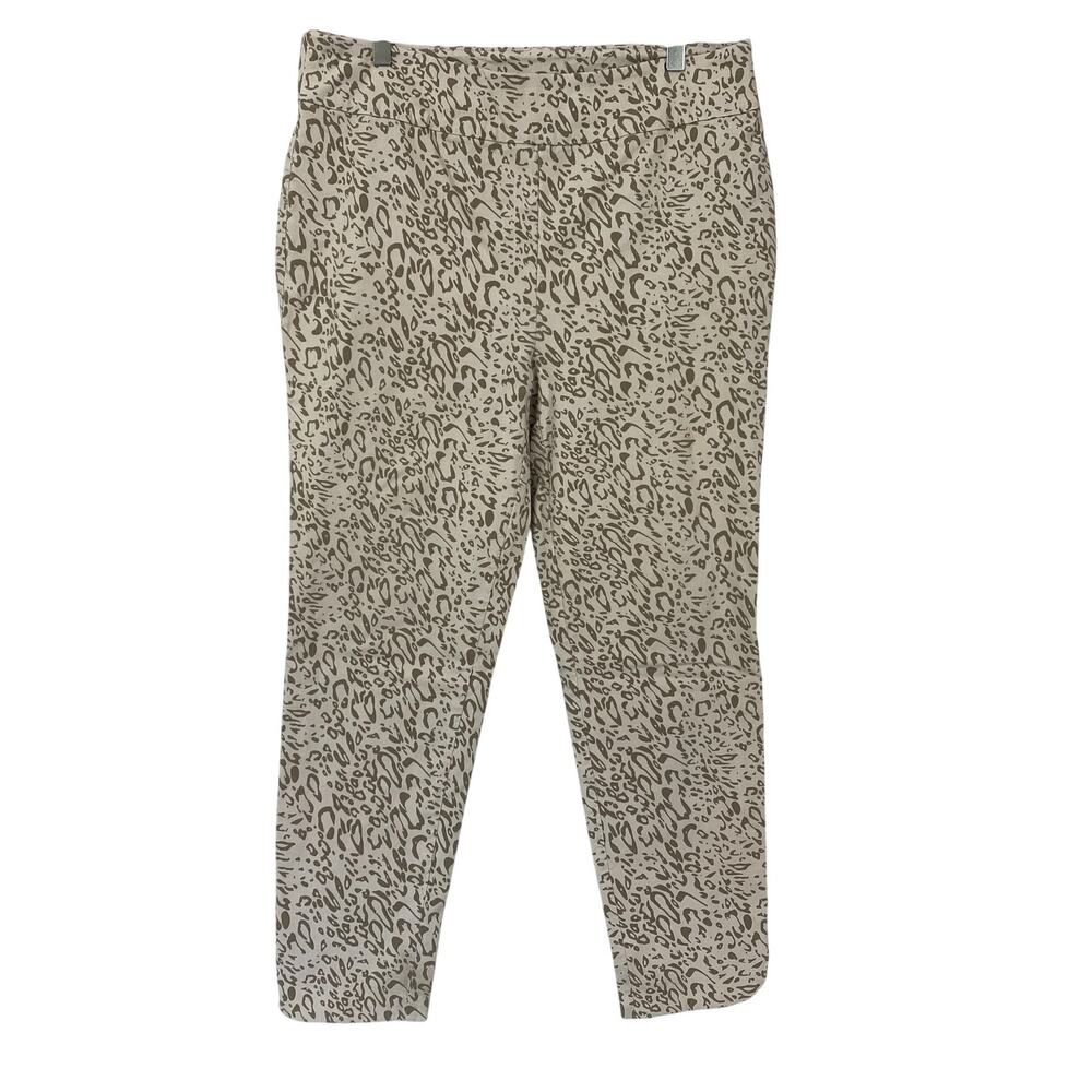 Soft Surroundings Crop Pants 1X Animal Print Pull On Slimming Tummy Panel 34x27
